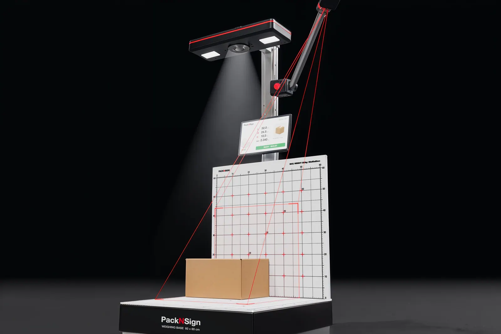 Mástil único de aluminio y panel de 60 cm